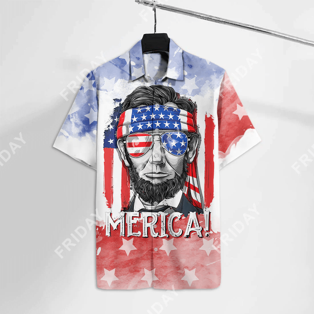 4Th Of July Trendy Hawaiian Shirt Lincoln Merica Hawaii Shirt Inependence Day Celebration Aloha Shirt