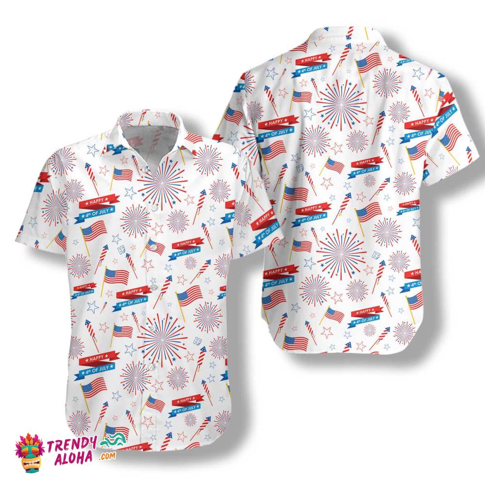 4Th Of July Us Pattern Hawaiian Shirt 4Th Of July Us Pattern Hawaiian Shirt