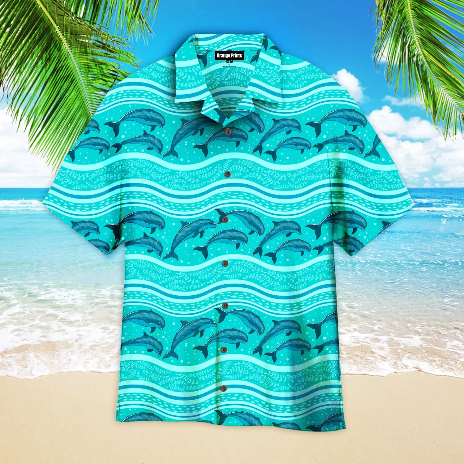 A Flock Of Dolphins In The Sea Pattern Trendy Hawaiian Shirt