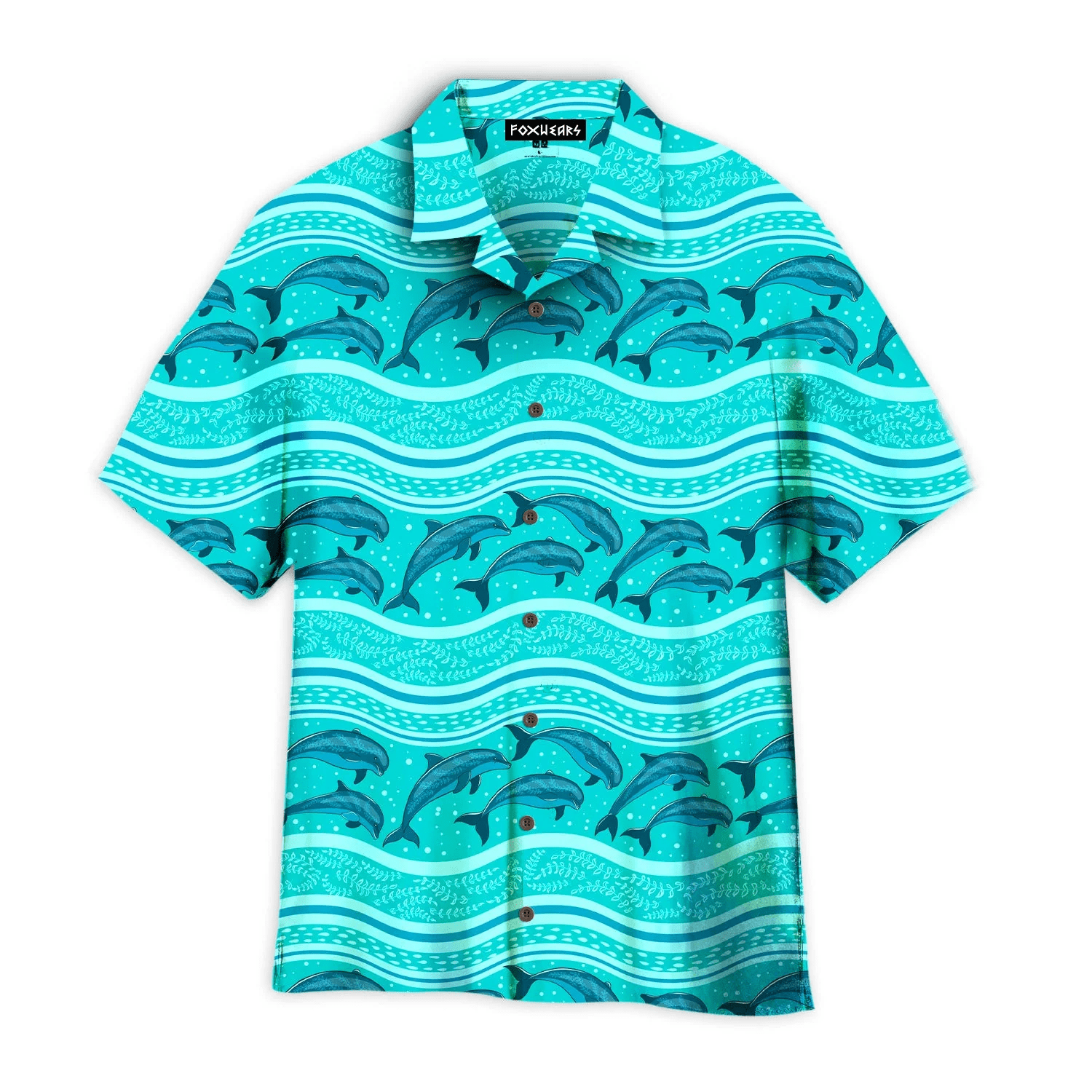 A Flock Of Dolphins In The Sea Pattern Trendy Hawaiian Shirt