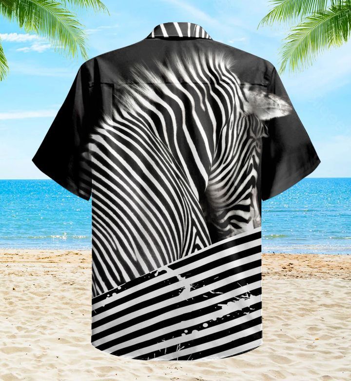 A Zebra Black Trendy Hawaiian Shirt 3D