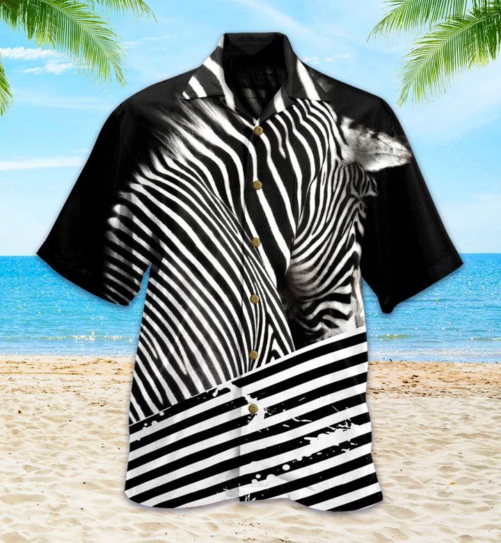 A Zebra Black Trendy Hawaiian Shirt 3D