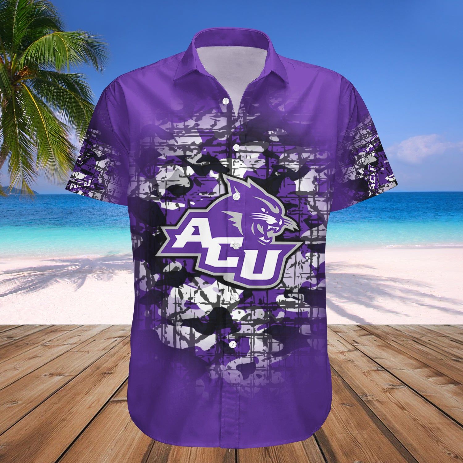 Abilene Christian Wildcats Hawaii Shirt Camouflage Vintage – NCAA