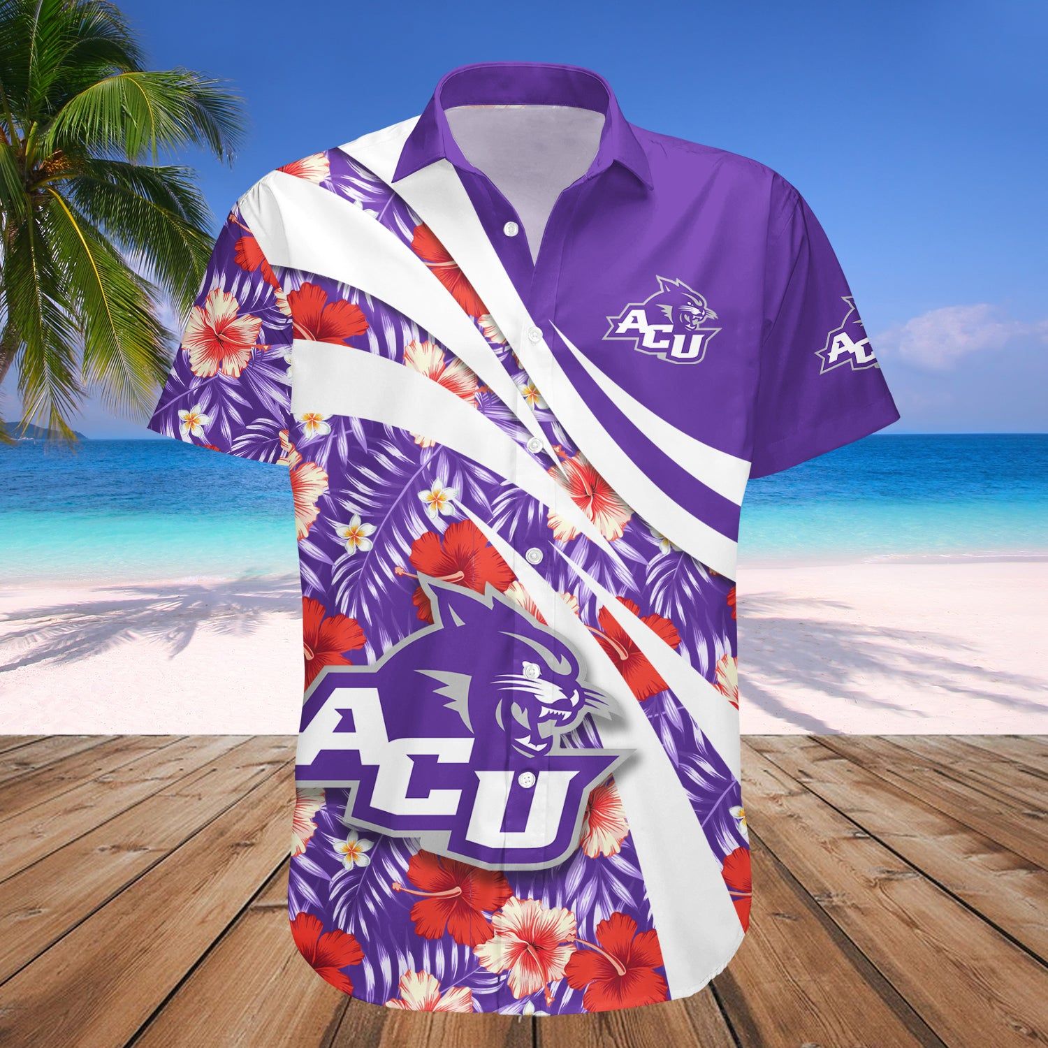 Abilene Christian Wildcats Hawaii Shirt Hibiscus Sport Style – NCAA