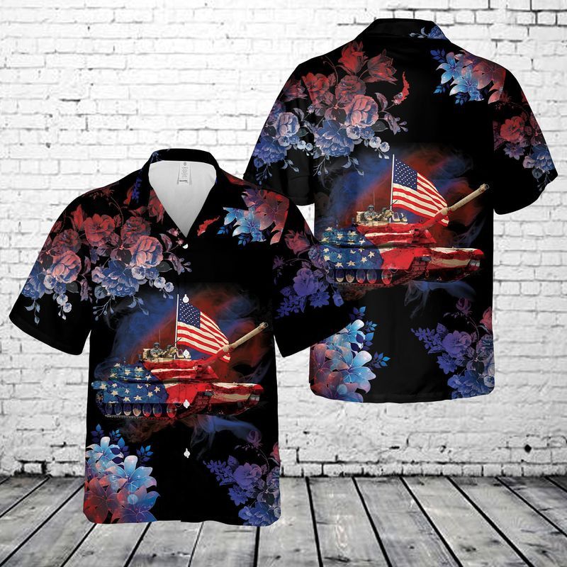 Abrams Battle Tank 4Th Of July Independence Day Trendy Hawaiian Shirt, Patriotic Trendy Hawaiian Shirt For Men