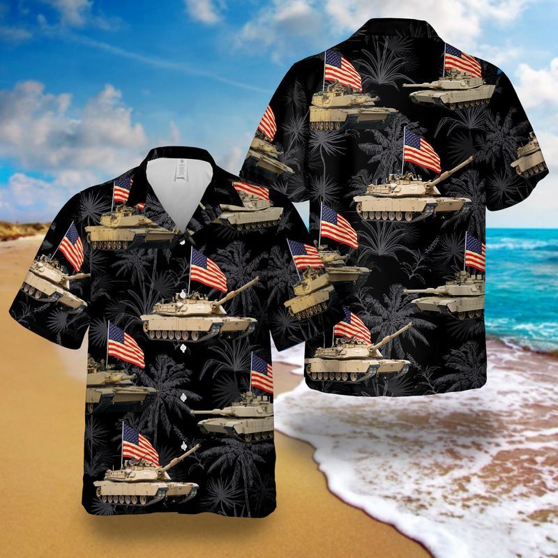 Abrams Battle Tank 4Th Of July Trendy Hawaiian Shirt, Patriotic Trendy Hawaiian Shirt For Men