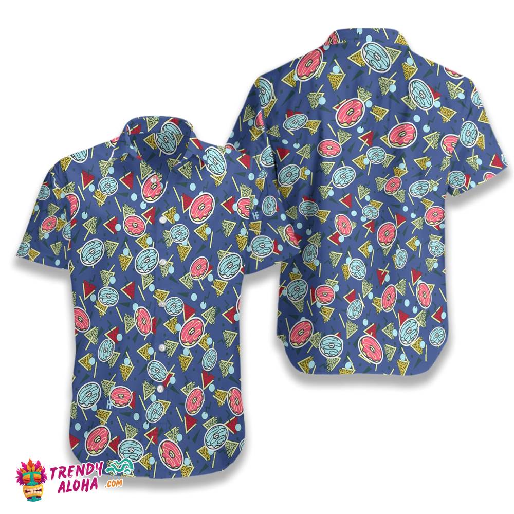 Abstract Geometric Donut Seamless Pattern Hawaiian Shirt