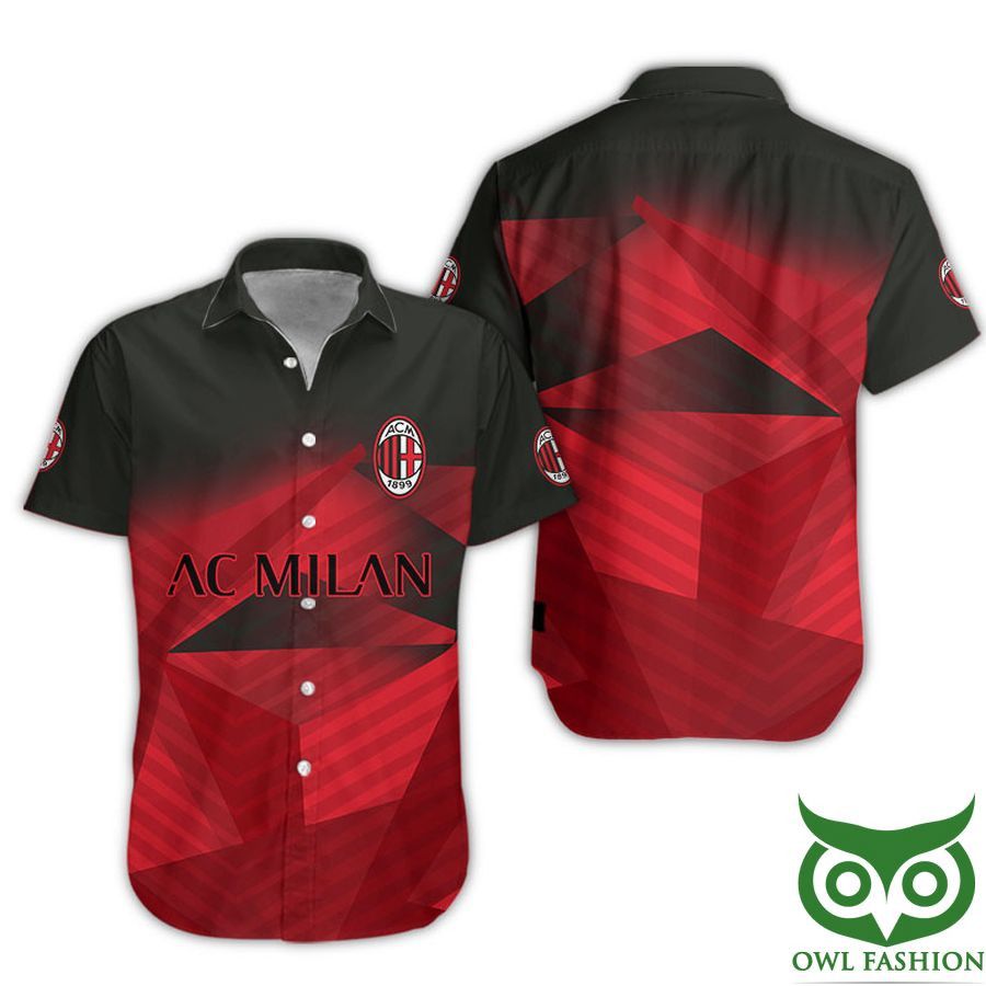 Ac Milan Black Red Hawaiian Hawaiian Shirt
