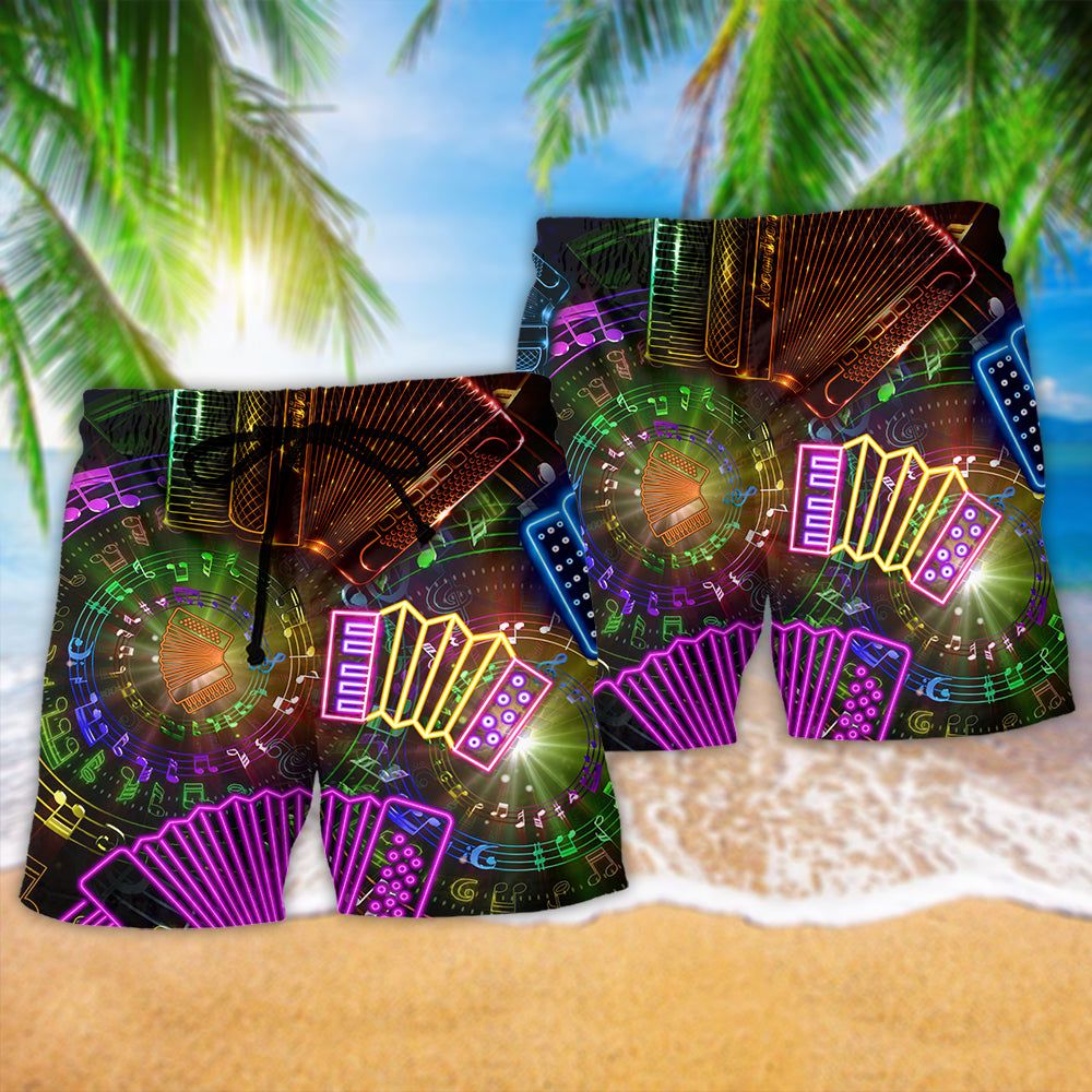 Accordion Music Go Where The Accordion Takes You Trendy Aloha Hawaiian Beach Shorts