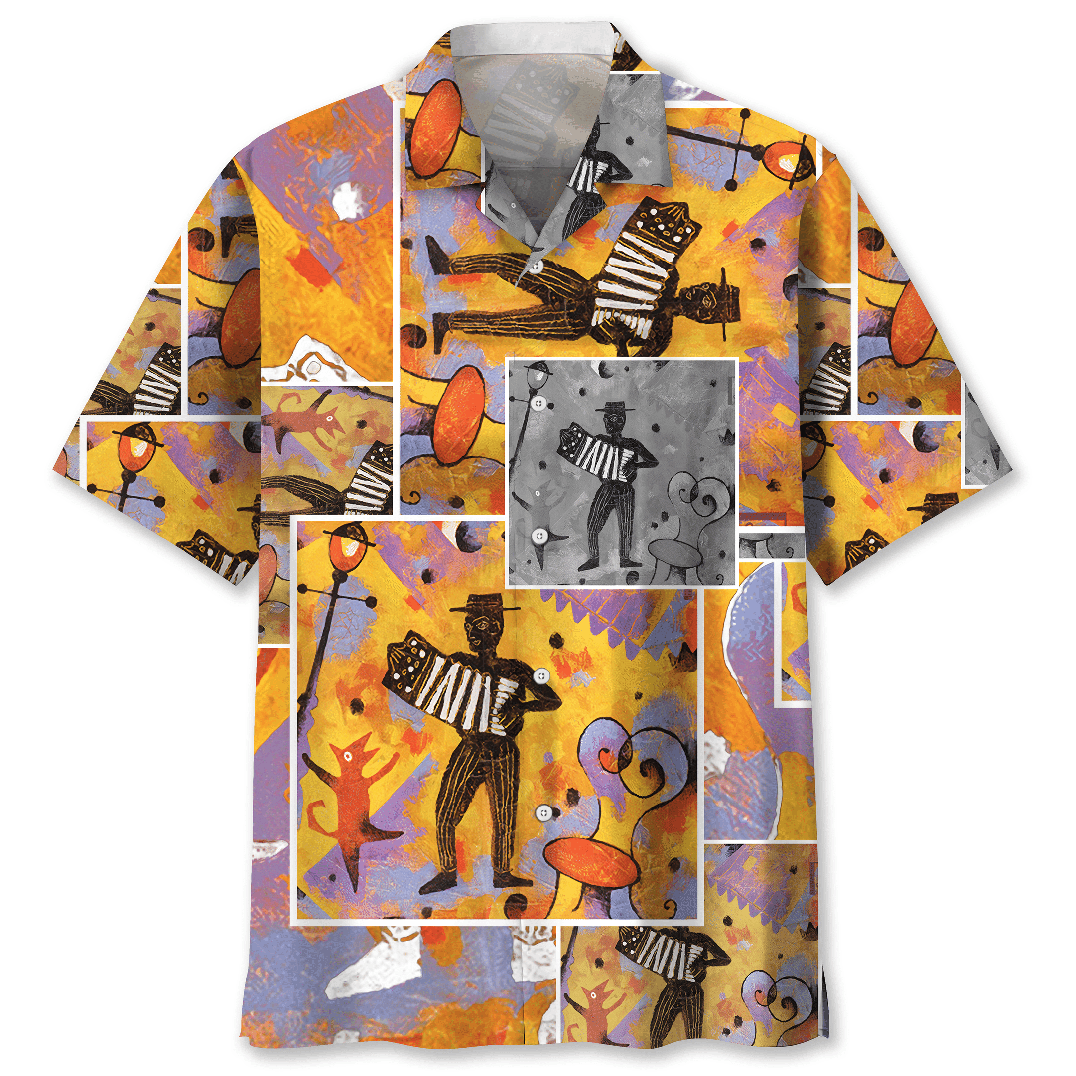 Accordion Vintage Trendy Hawaiian Shirt