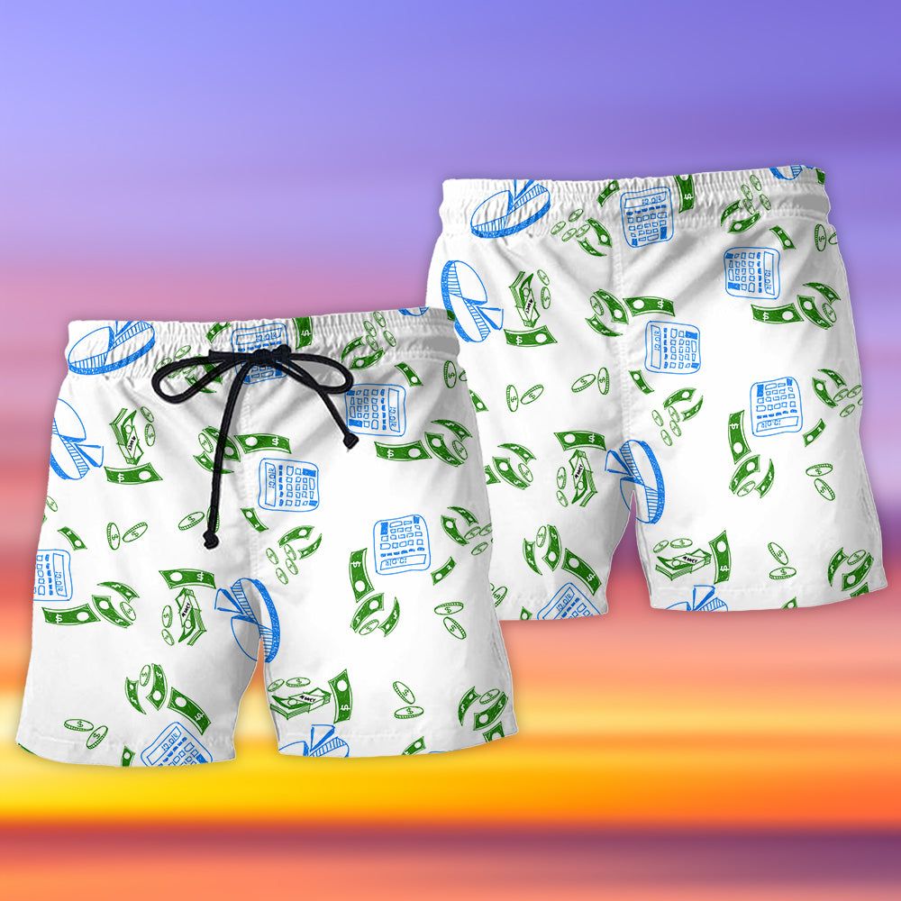 Accountant Money Chart Basic Trendy Aloha Hawaiian Beach Shorts