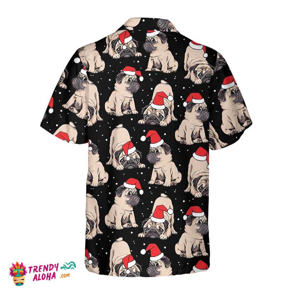 Adorable Christmas Pug Puppies Christmas Hawaiian Shirt, Best Christmas Gift For Pug Lover