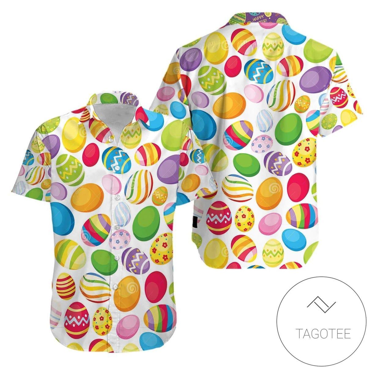 Adorable Easter Bunny Egg Delights on Hawaiian Shirt