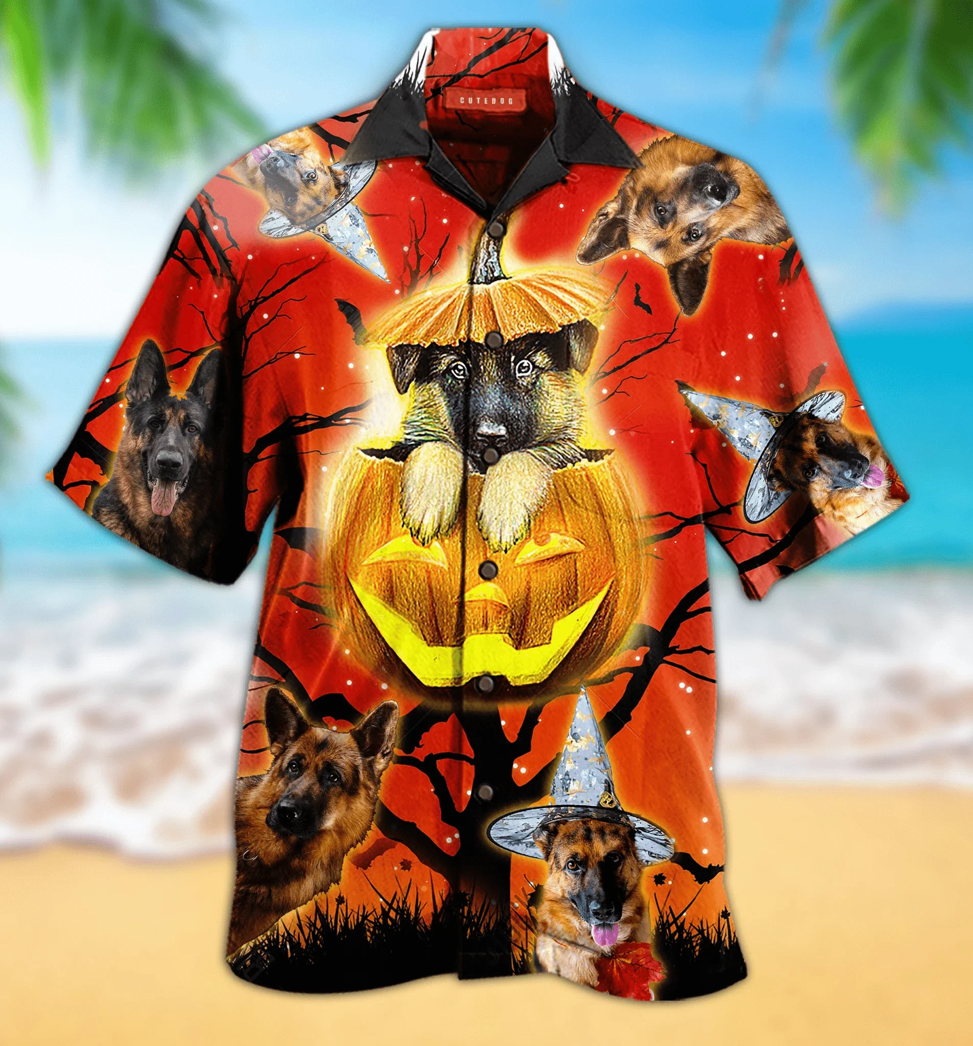 Adorable German Shepherd Hawaiian Shirt Design
