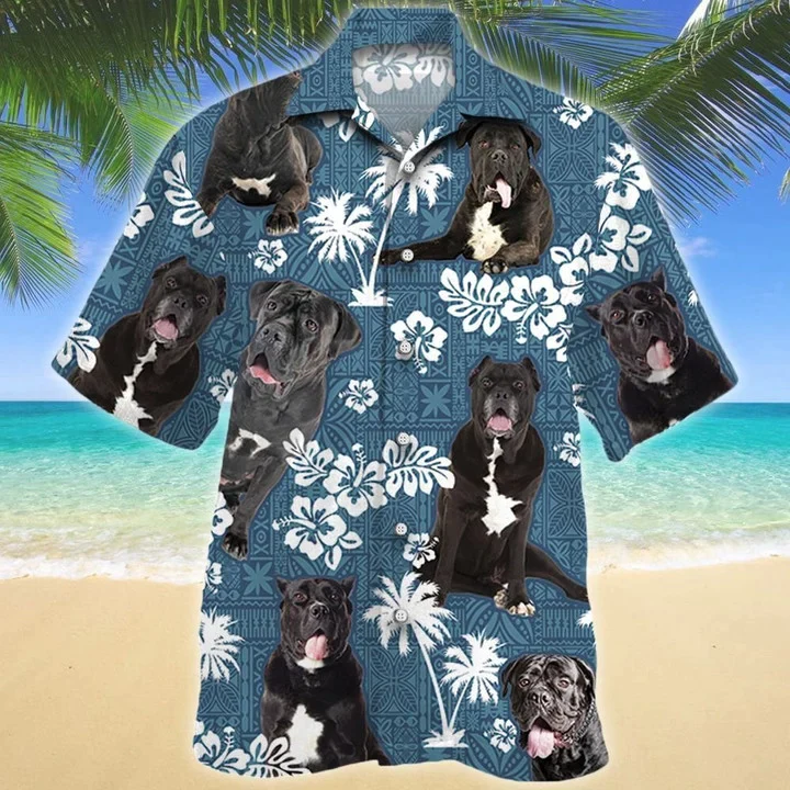 Adorable Pet Cane Corso Dog Blue Tribal Trendy Hawaiian Shirt, Short Sleeve Hawaiian Aloha Shirt For Men And Women Adorable Pet Cane Corso Dog Blue Tribal Trendy Hawaiian Shirt, Short Sleeve Hawaiian Aloha Shirt For Men And Women