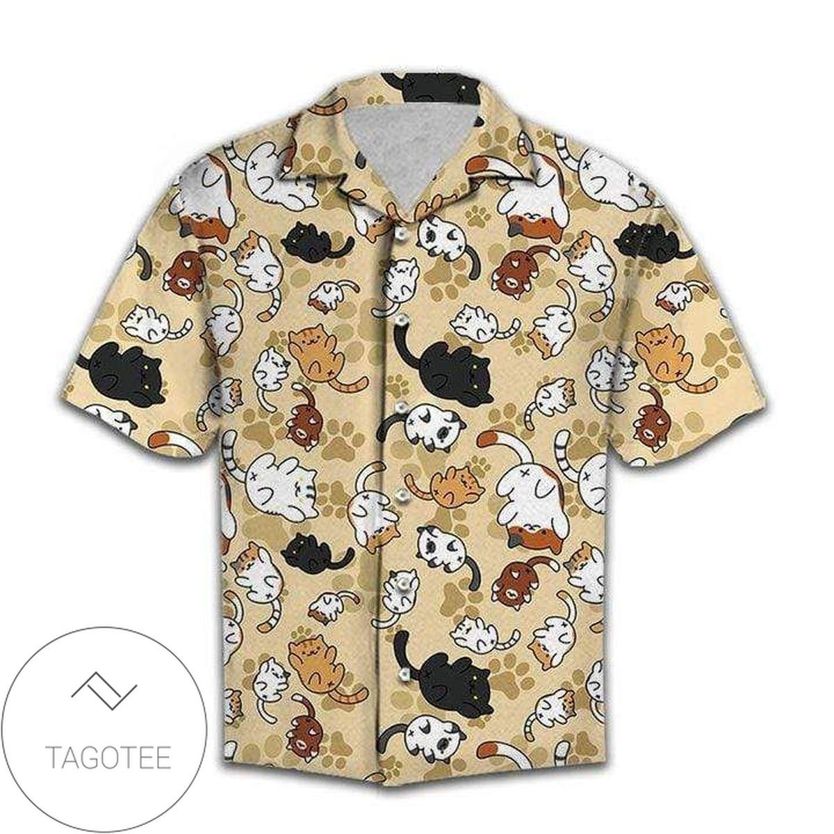 Adorable Unisex Hawaiian Shirt Showcasing Cute Cats