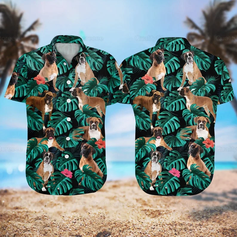 Adventure in Hawaiian Shirt for Boxer Dog Lovers
