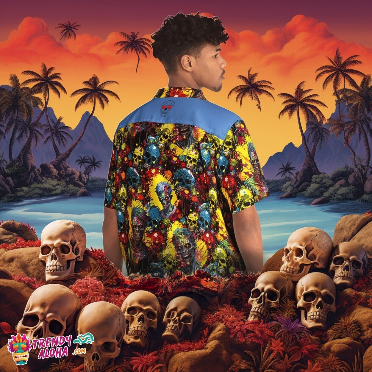 Adventurous Zombie Bucket List Inspired Tropical Hawaiian Shirt