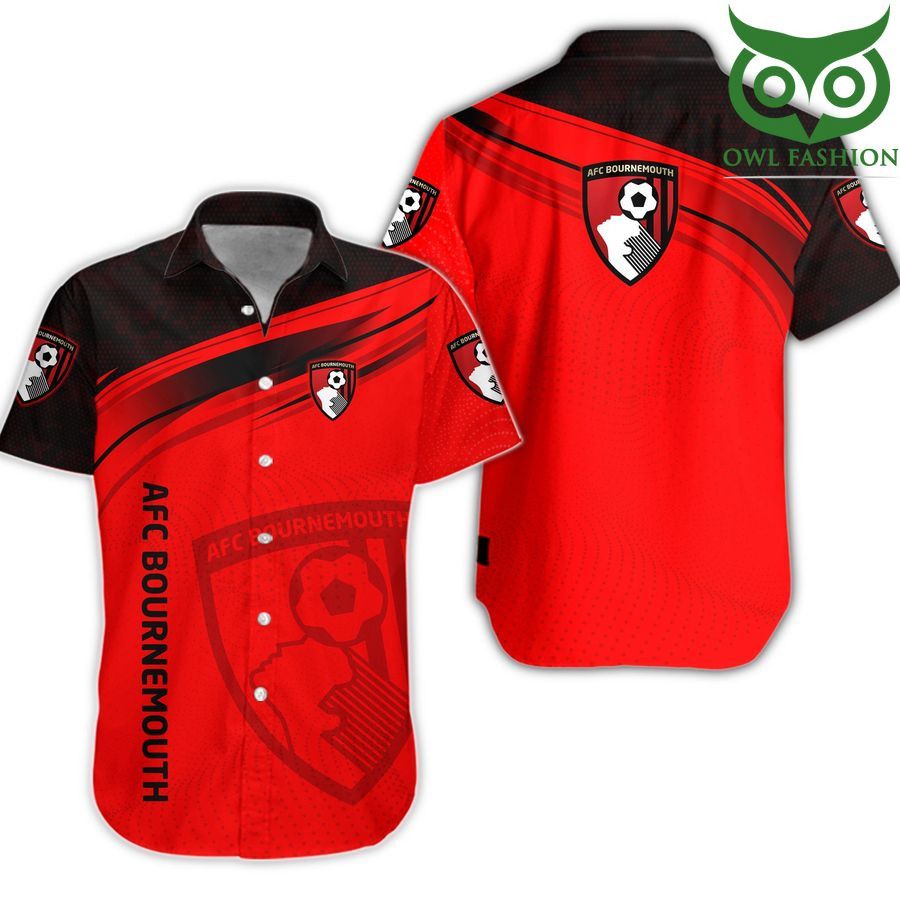 Afc Bournemouth Red Logo Trendy Hawaiian Shirt Aloha Shirt