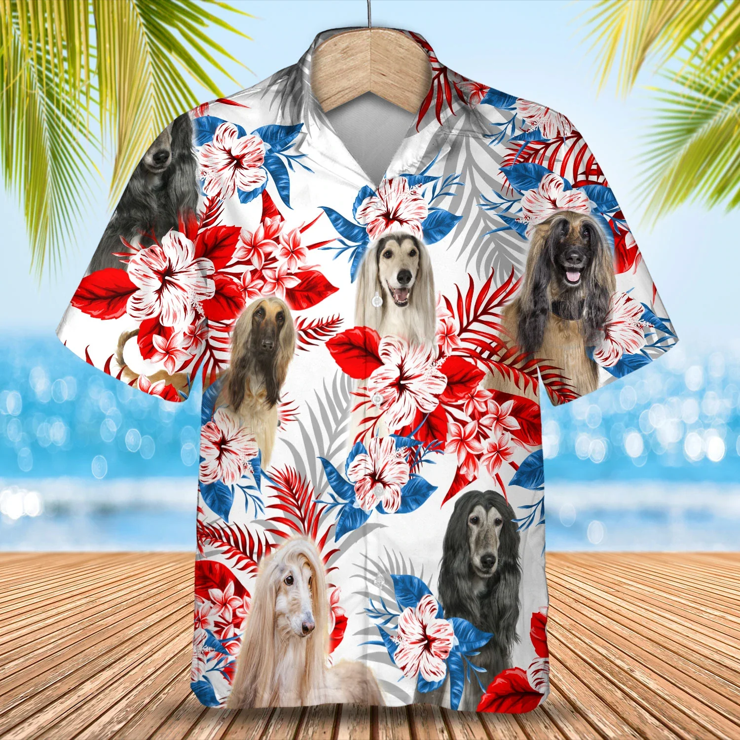 Afghan Hound Aloha Hawaiian Threads for Men and Women