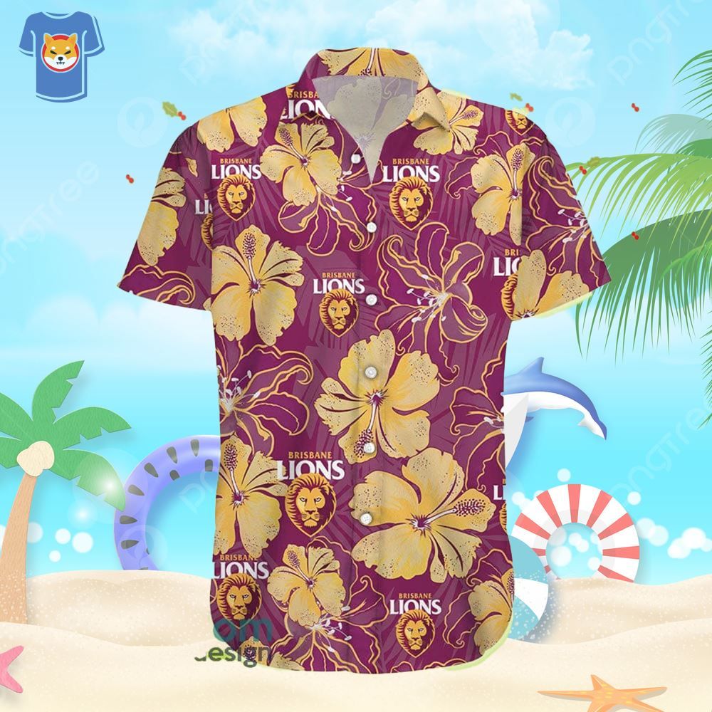 Afl Brisbane Lions Floral Hawaiian Shirt Best Summer Gift For Fans