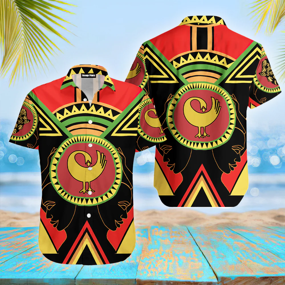 African Adinkra Sankofa Black Trendy Hawaiian Shirt