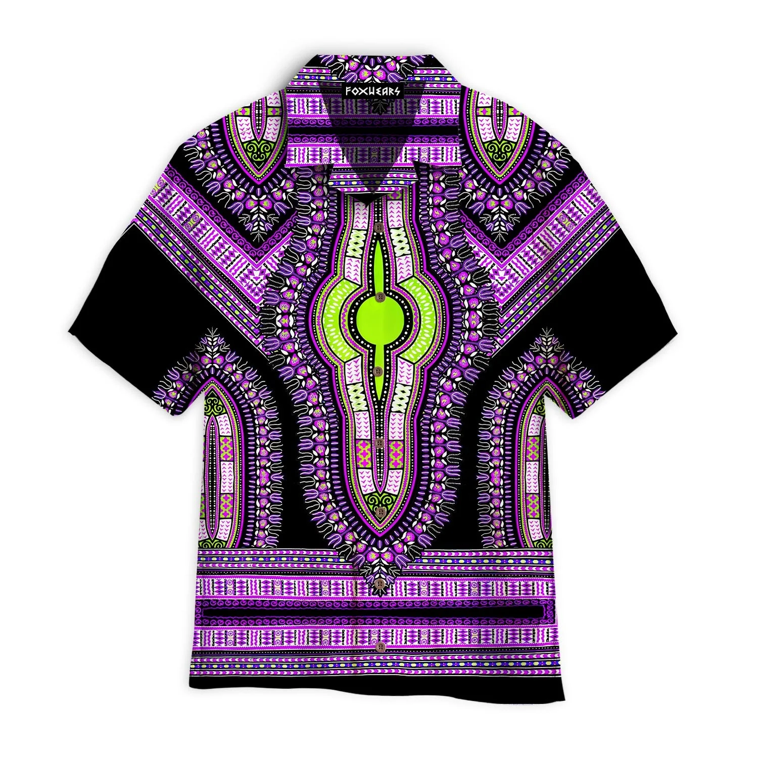African Purple Dashiki Aloha Hawaiian Shirts