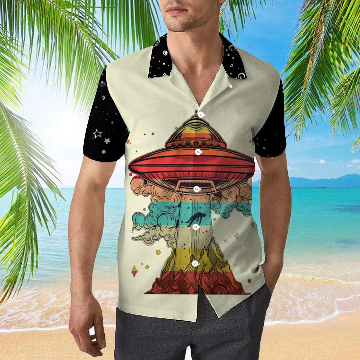 Ailen Ufo Camping Trendy Hawaiian Shirt