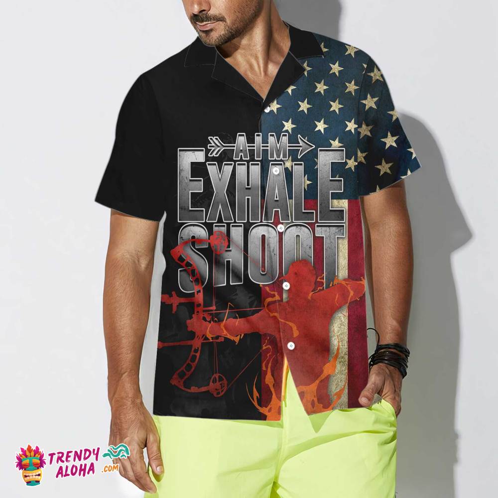 Aim Exhale Shoot Archery Hawaiian Shirt