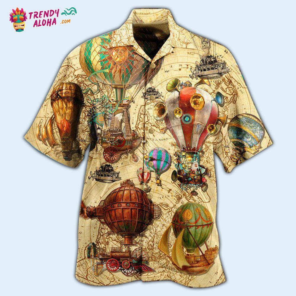 Air Balloon Fly High Fly Far With Air Balloon Steampunk With Classic Style Hawaiian Shirt – Trendy Aloha