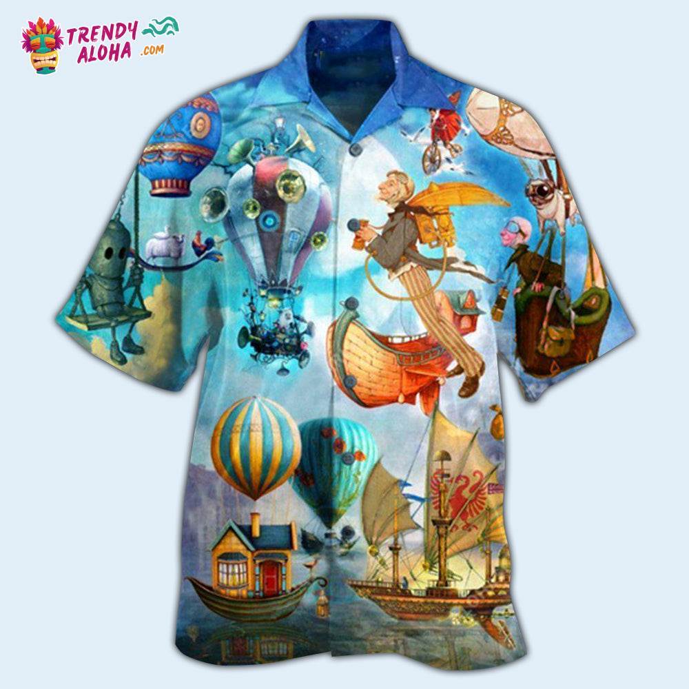 Air Balloon Flying Steampunk World Hawaiian Shirt – Trendy Aloha
