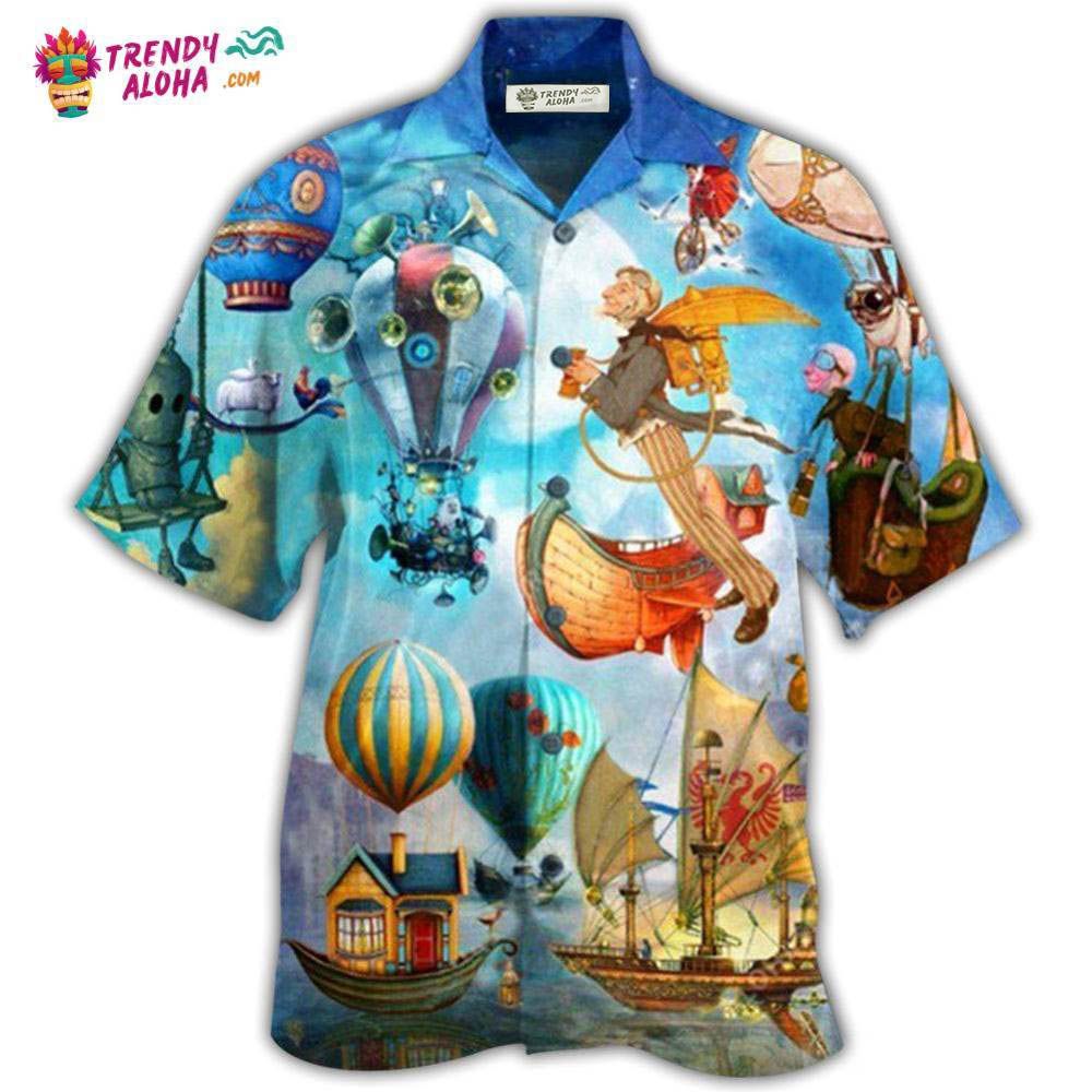 Air Balloon Flying Steampunk World Hawaiian Shirt – Trendy Aloha Air Balloon Flying Steampunk World Hawaiian Shirt – Trendy Aloha
