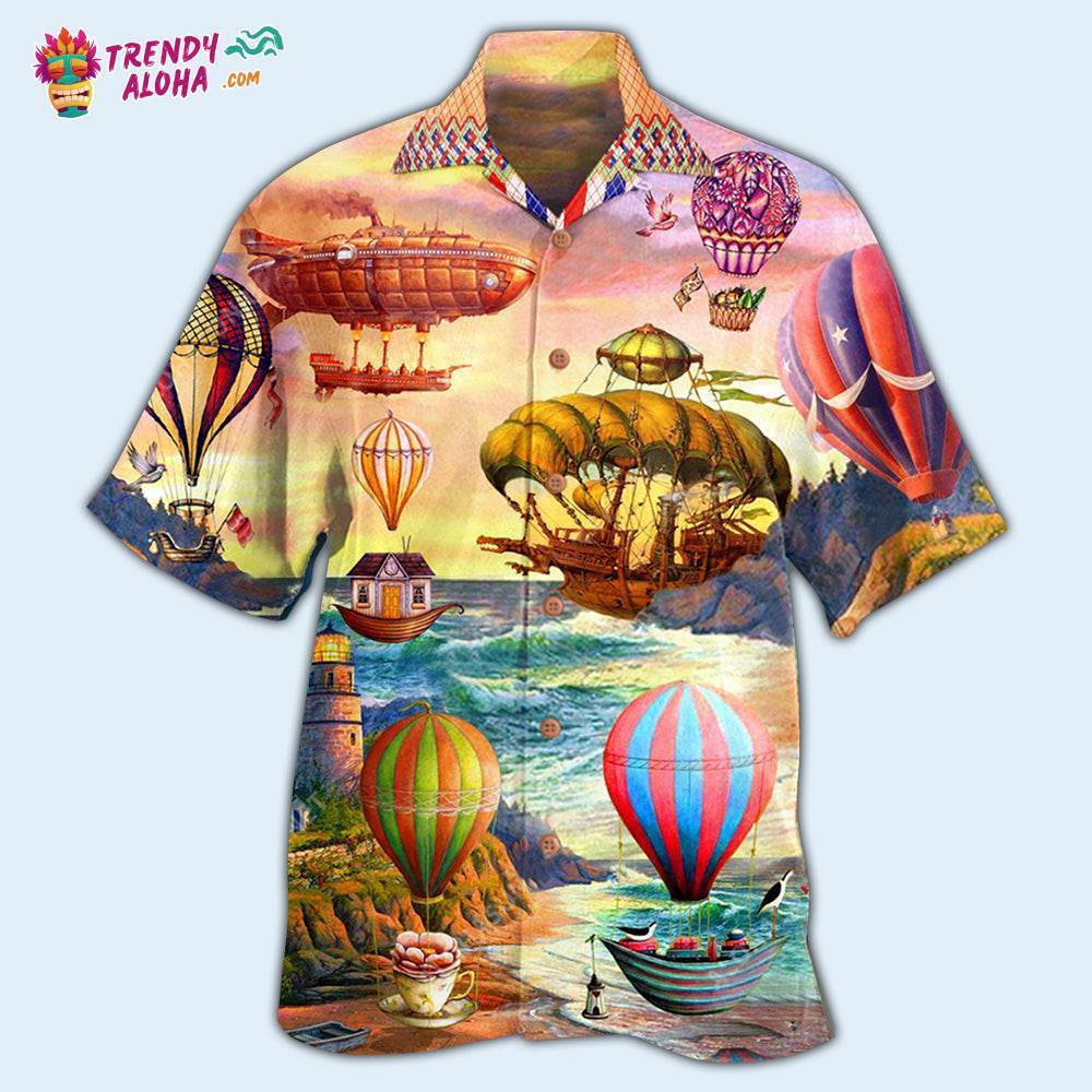 Air Balloon Steampunk I Travel By It Hawaiian Shirt – Trendy Aloha