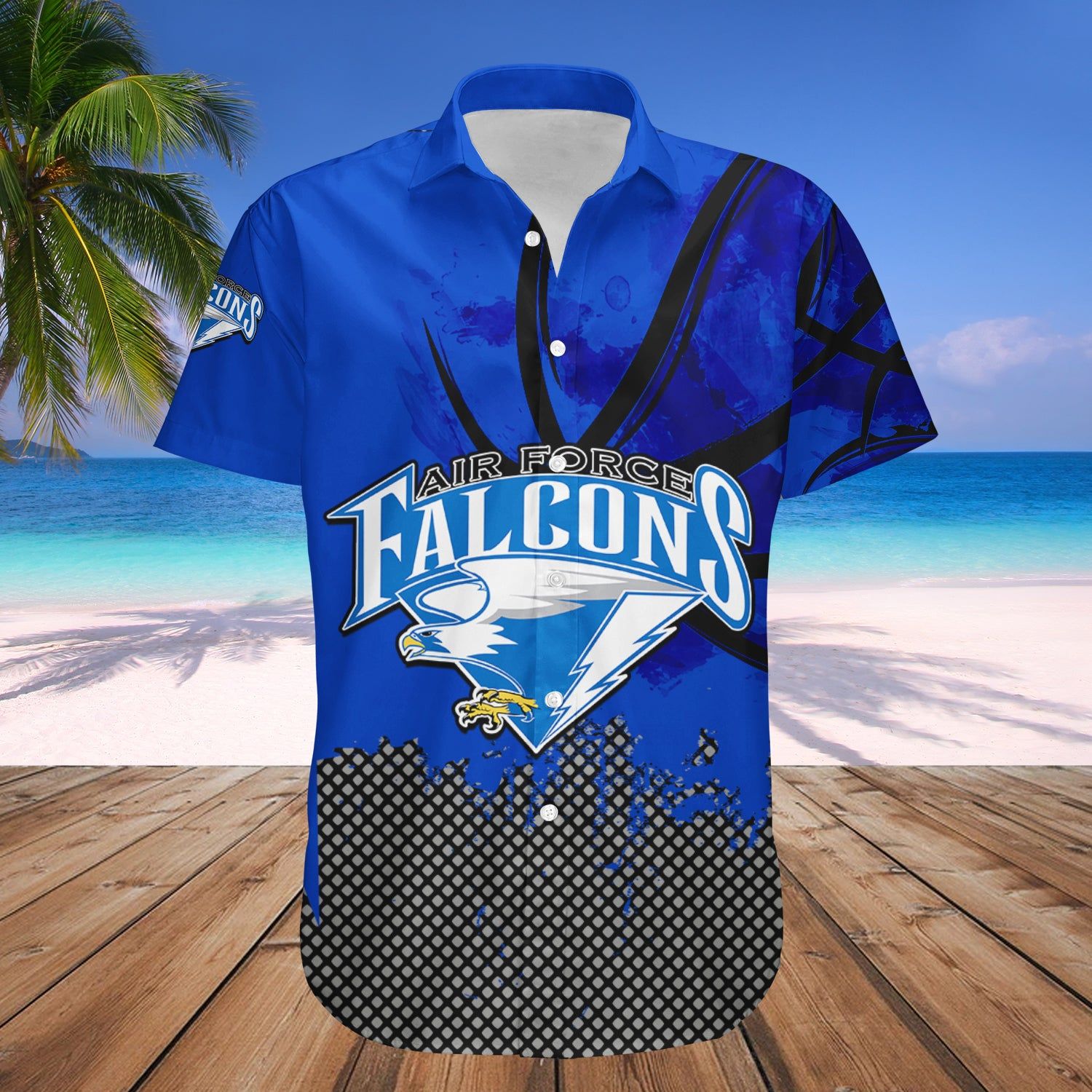 Air Force Falcons Hawaii Shirt Basketball Net Grunge Pattern – NCAA