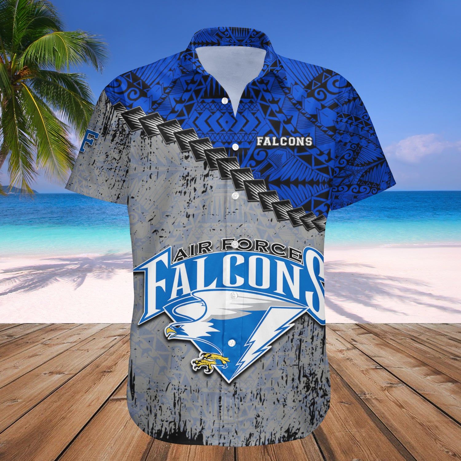 Air Force Falcons Hawaii Shirt Grunge Polynesian Tattoo – NCAA