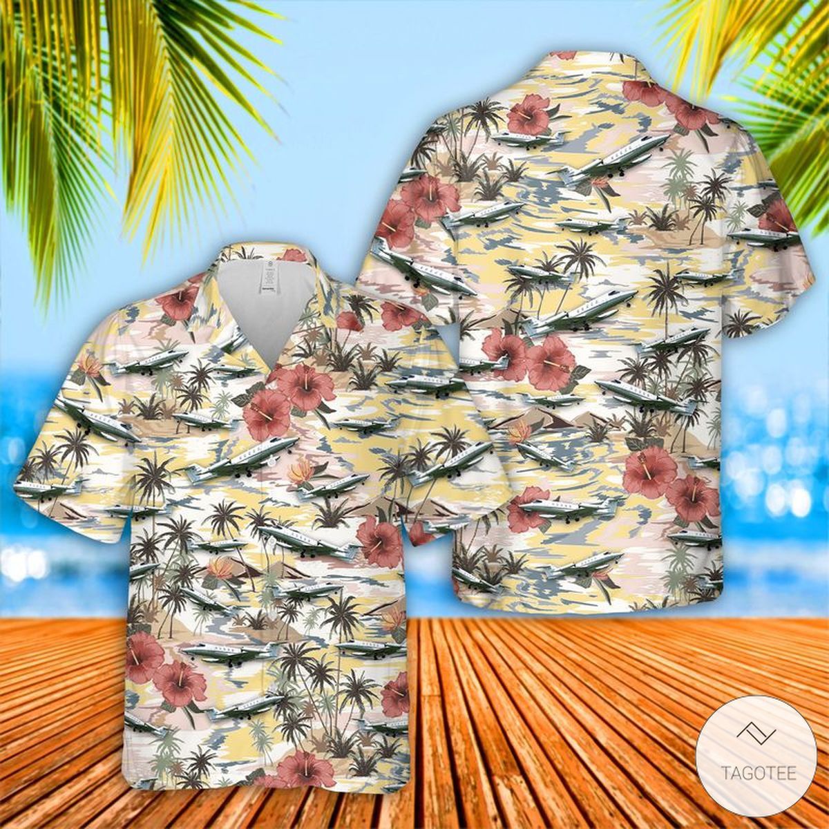 Air Force Learjet Design Hawaiian Shirt Tropical Top Elegance Style