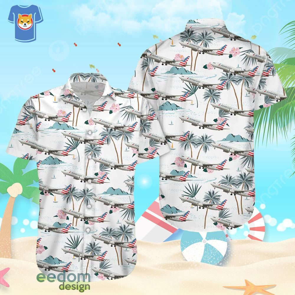 Airbus A321 American Airlines Beach Shirt Men And Women Gift Hawaiian Shirt