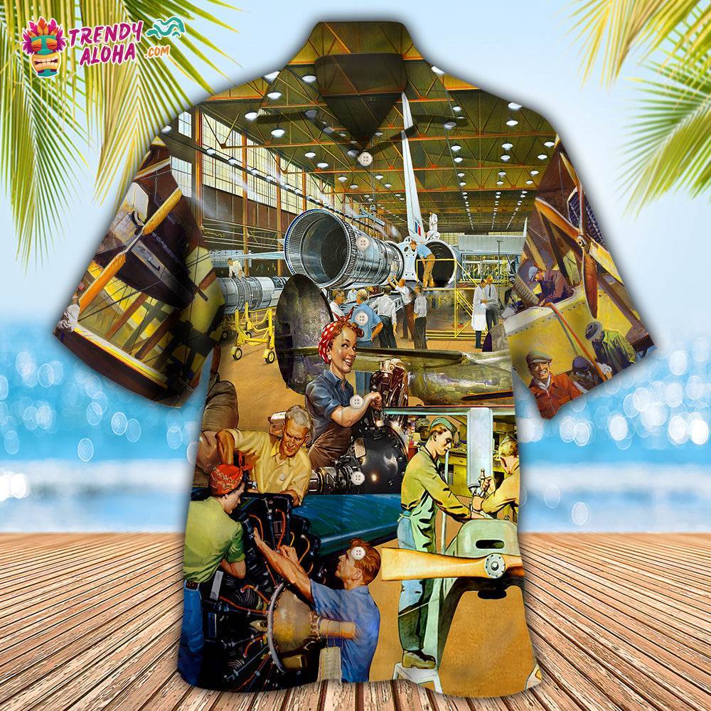 Aircraft Mechanic Style Hawaiian Shirt – Trendy Aloha
