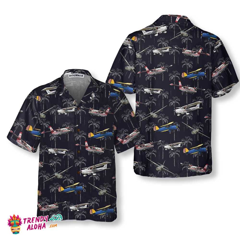 Aircraft On Coconut Forest Hawaiian Shirt, Tropical Aircraft Aviation Shirt For Men Aircraft On Coconut Forest Hawaiian Shirt, Tropical Aircraft Aviation Shirt For Men