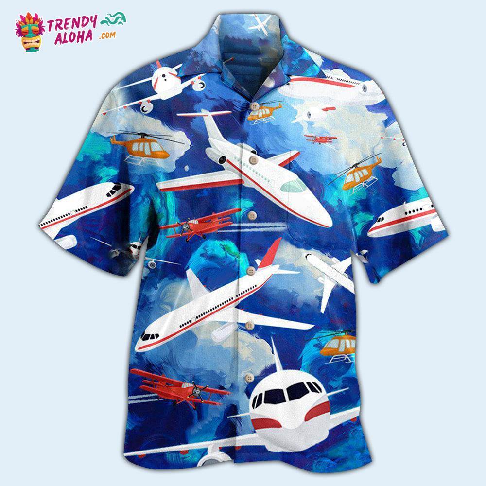 Airplane Life Is Simple Eat Sleep Fly In Sky Hawaiian Shirt – Trendy Aloha