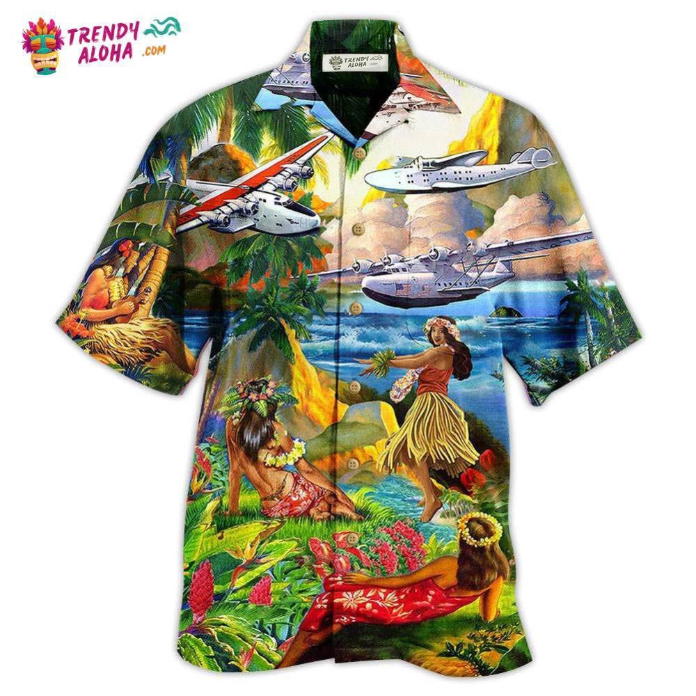 Airplane Love Hawaii Forever Happy Summer Hawaiian Shirt – Trendy Aloha