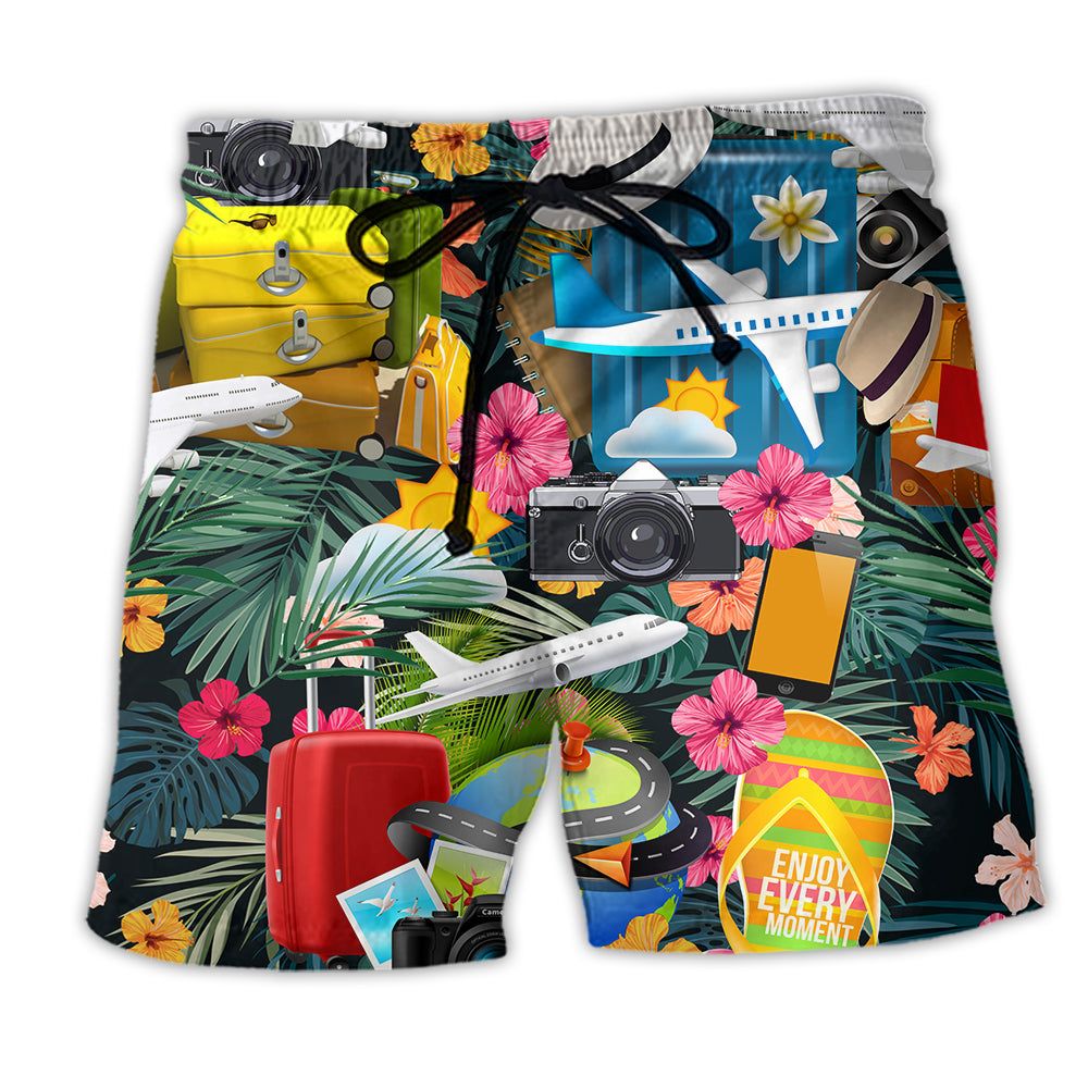 Airplane Take Your Flights Go Anywhere Tropical Floral Trendy Aloha Hawaiian Beach Shorts Airplane Take Your Flights Go Anywhere Tropical Floral Trendy Aloha Hawaiian Beach Shorts