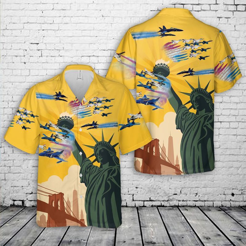 Airshow Blue Angels And Thunderbirds 4Th Of July Trendy Hawaiian Shirt, Patriotic Trendy Hawaiian Shirt For Men
