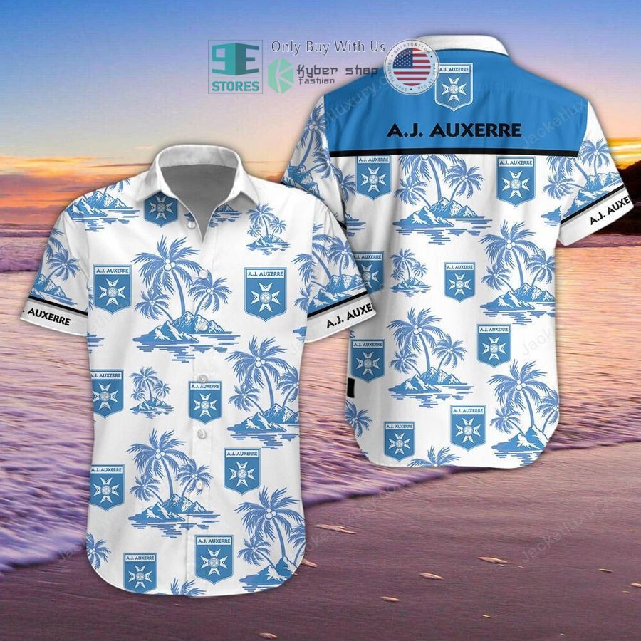 Aj Auxerre Coconut Tree Hawaiian Shirt