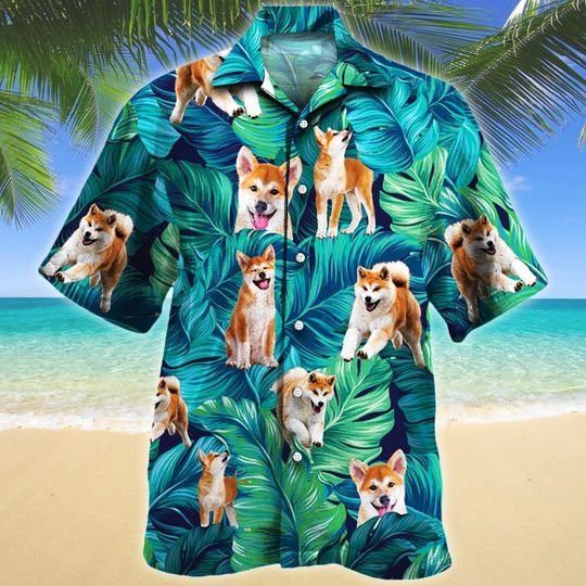 Akita Dog Lovers Hawaiian Style For Summertime All Printed 3D Hawaiian Shirt