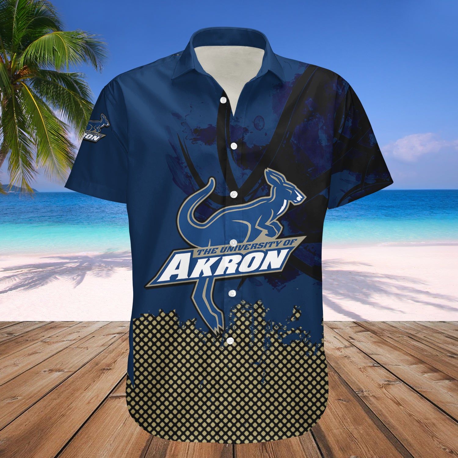 Akron Zips Hawaii Shirt Basketball Net Grunge Pattern – NCAA