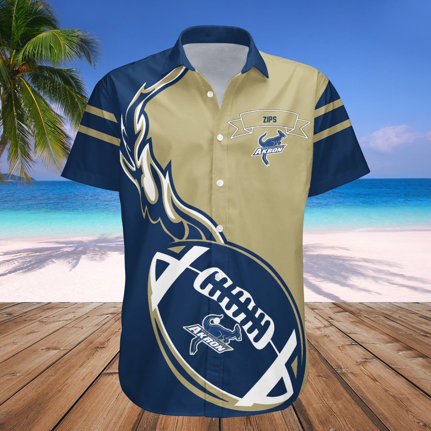 Akron Zips Hawaii Shirt Flame Ball – NCAA
