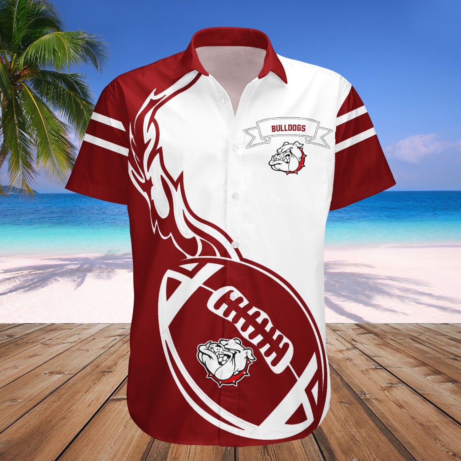 Alabama A&M Bulldogs Hawaii Shirt Flame Ball – NCAA