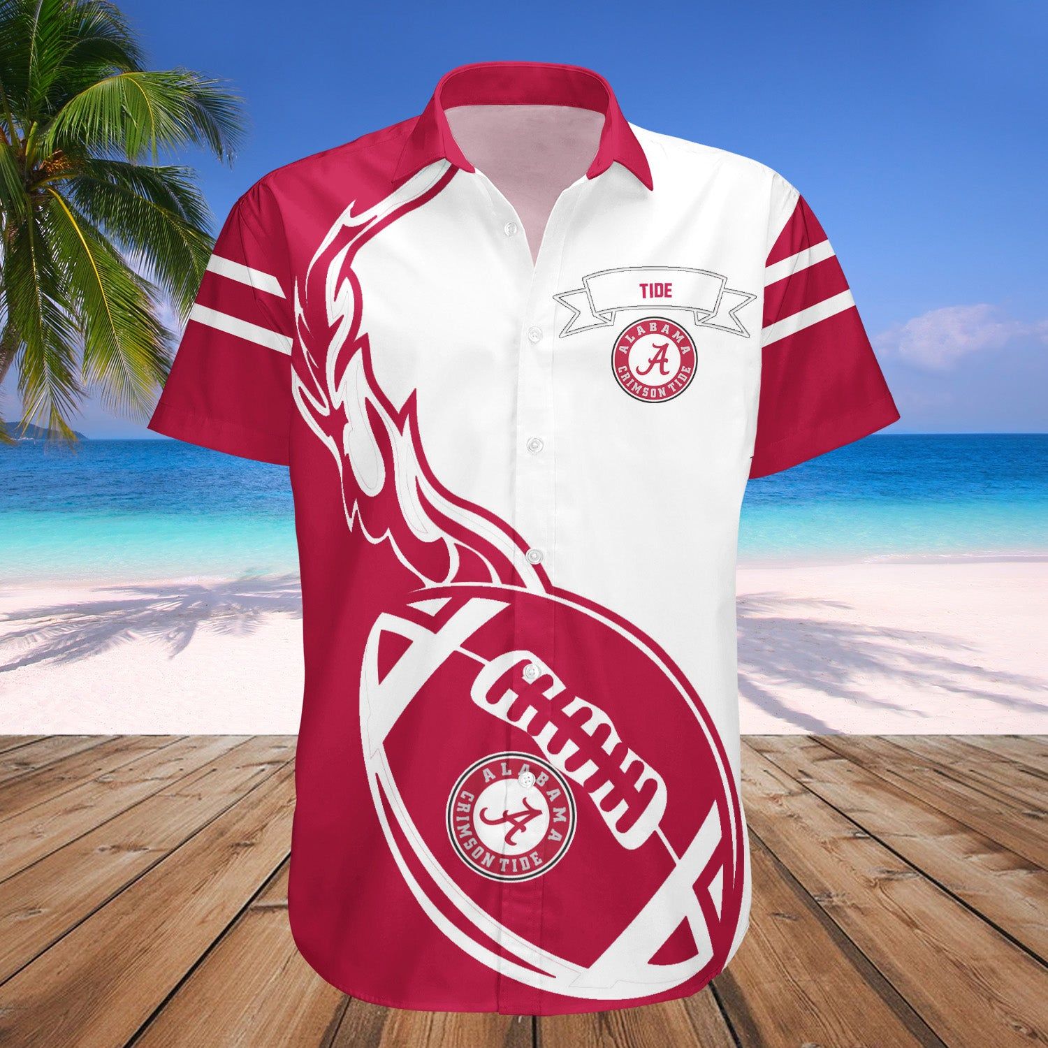 Alabama Crimson Tide Hawaii Shirt Flame Ball – NCAA