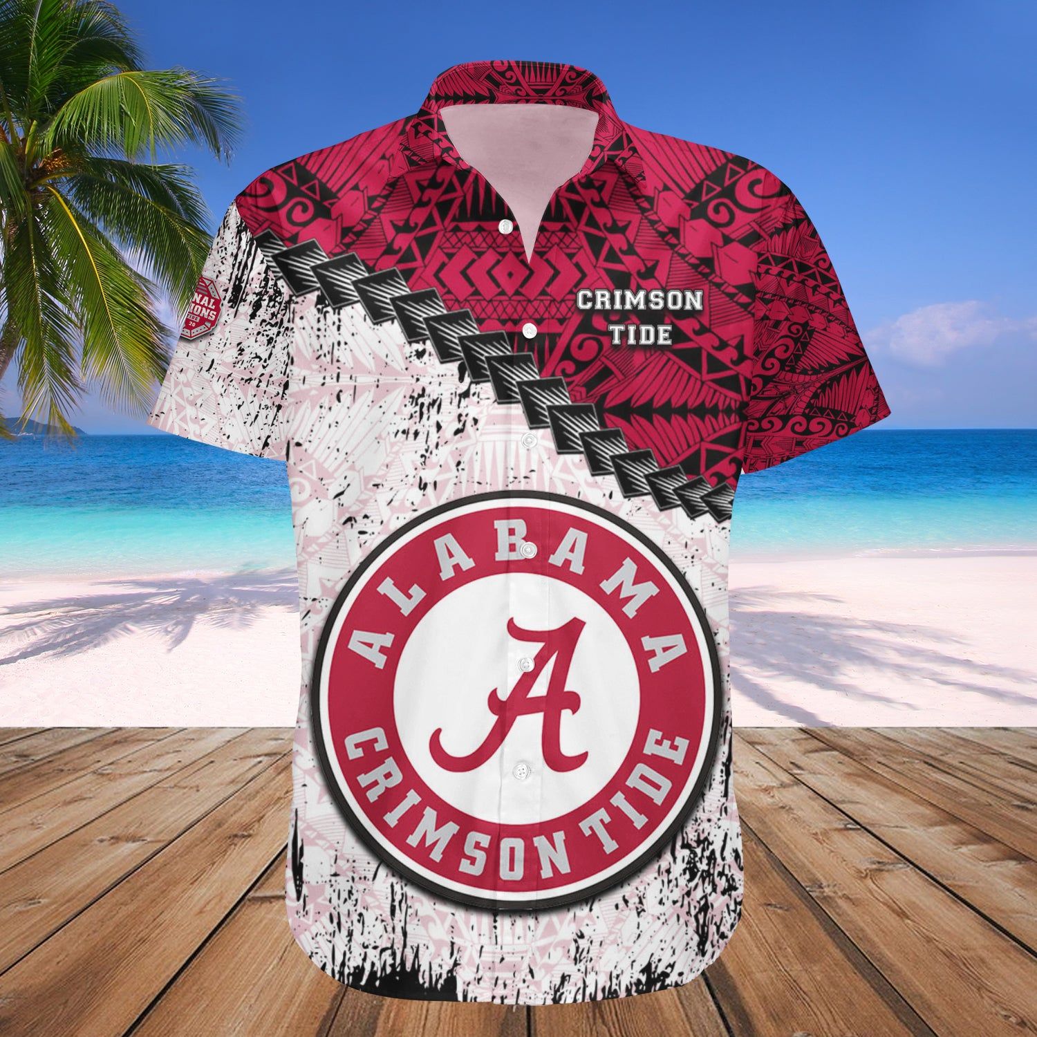 Alabama Crimson Tide Hawaii Shirt Grunge Polynesian Tattoo – NCAA